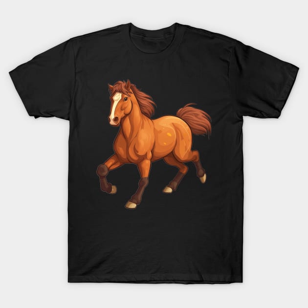 Majestic Chestnut Horse T-Shirt by VirtualArtGuy